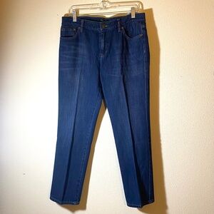 LAUREN JEANS CO RALPH LAUREN WOMENS BLUE DENIM STRAIGHT LEG JEANS SZ 8